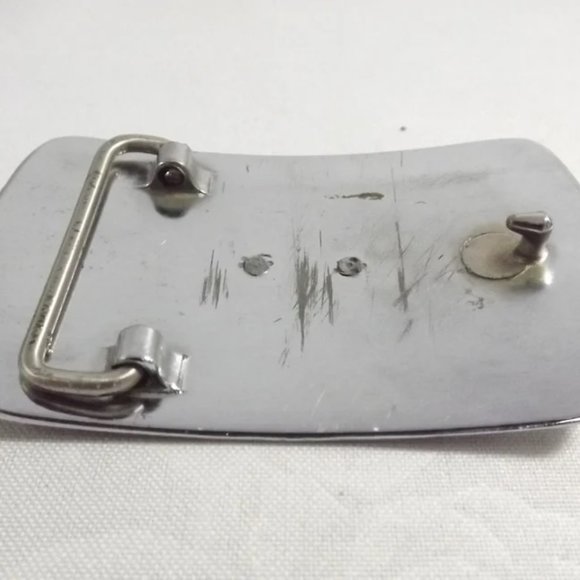 Shiny Chrome Silver-Tone Jaguar Belt Buckle - Picture 8 of 10